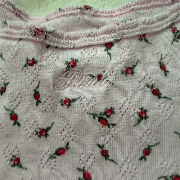 PINK Victoria's Secret Light Pink Floral Cotton Camisole/ Top- M - Picture 4 of 7